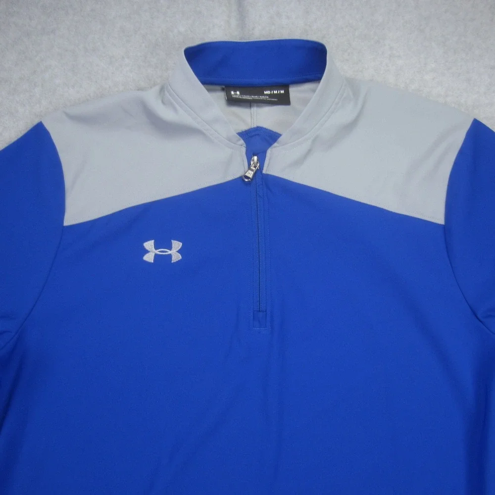 Under Armour Pullover Mens Medium Blue 1/2  Zip Loose‎ Fit Side Zip Jacket